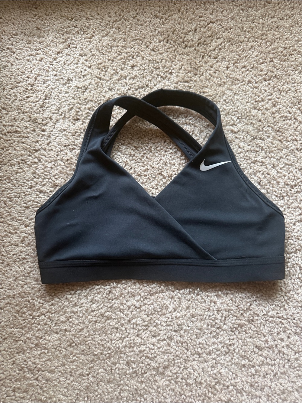 Nike Black Cross-Over Strappy Sports Bra